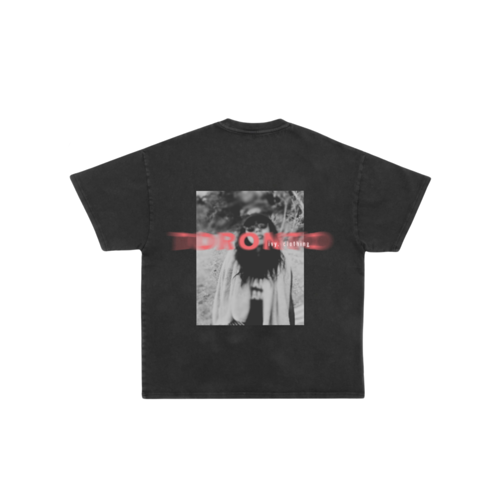 washed black tee - ivy. toronto print